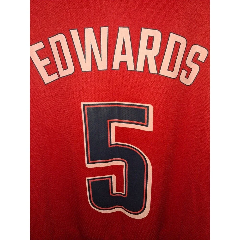 USA Basketball Anthony Edwards #5 Jersey Red Made in USA Adult Small S